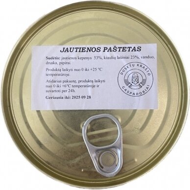 Jautienos kepenų paštetas (Dusetų), 250 g